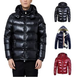 Jaqueta puffer de inverno masculina Jaquetas de penas para homens casaco parka com capuz quente à prova de vento grosso NFC etiqueta scan S/M/L/2XL/3XL bolso corrente casaco fashion