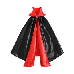 Coat Kids Boys Girls Halloween Vampire Cloak 1-6 Years Toddlers Stand Collar Button Closure Patchwork Long Cape For Cosplay Party