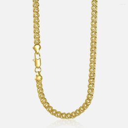 Chains Fashion 7MM Wide Chain Necklace For Womens Mens Snail Link Yellow Gold Colour Hip Hop 18-28inch GN417