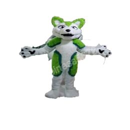 Performance Green Husky Dog Mascot Costumes Cartoon Elk Character Dress Suits Carnival Adults Size Christmas Birthday Party Halloween Outdoor Outfit Suit