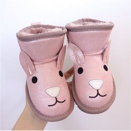 Fashion Kids Boots Cartoon Animal Children Snow Boot Winter Warm Boys Girls Ankle Booties Classic Fur Fluffy Furry Toddlers Baby Shoes Footwear