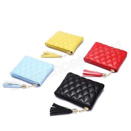 Small Coin Purse PU Leather Cute Card Money Short Change Pouch Key Case Girl Women Solid Colour Zipper Coin Wallet