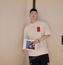 xinxinbuy Men designer Tee t shirt Paris Red label chest short sleeve cotton women green black white S-XL