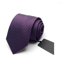 Bow Ties High Quality Men Tie 2022 Fashion Brand Silk Business Party Casual For Slim Polka Dot Neckties Purple With Gift Box