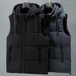 Men's Vests Oversize Autumn L-8XL Winter Vest 2023 Thick Warm Hooded Sleeveless Jacket Men Casual High Quality Plus Size Waistcoat