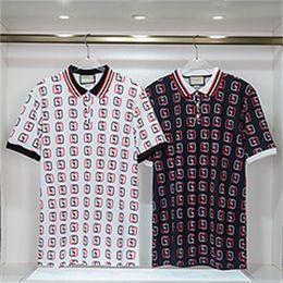 2023 Summer Brand Clothes Luxury Designer Polo Shirts Men Casual Polo Fashion Snake Bee Print Embroidery T Shirt High Street Mens Polos M-3XL