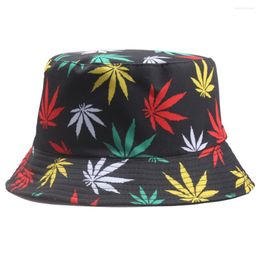 Berets Print Panama Bucket Hat For Women Men Fashion Reversible Cotton Hip Hop Streetwear Fishing Fisherman Boonie Gift