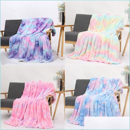 Blankets Rainbow Colour Blanket Kids Adt Soft Gradient Bedding Sofa Er Winter Keep Warm Blankets 6 Patterns Drop Delivery Home Garden Dh7O6