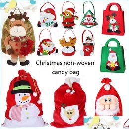 Christmas Decorations Christmas Non Woven Candy Bag Santa Sack Presents Holders Tree Party Gifts Bags Drop Delivery Home Garden Fest Dhoah