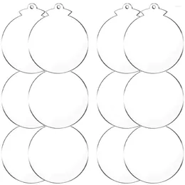 Party Decoration Christmas Ornaments Acrylic Blankornament Tree Pendantdecorations Sublimation Transparent Flat Disc Round Blanks Hanging