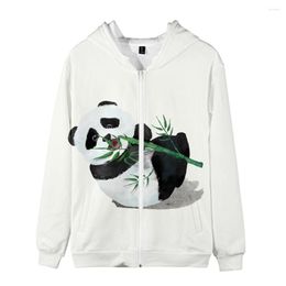 Sweat-shirt de gar￧ons / filles masculins Harajuku Hooded 3d chinois Panda Zipper Men / femmes Vestes pour enfants Vestes pour enfants
