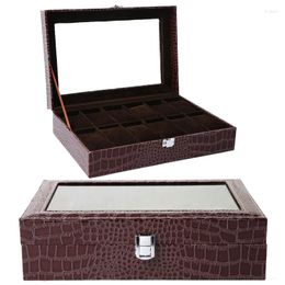 Watch Boxes Pu Leather 8/10/12 Slots Storage Box Organiser Mechanical Watches Display Holder Cases Jewellery Gift Crocodile Pattern