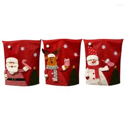 Chair Covers Christmas Dinner Table Decoration Cover Santa Claus Snowman Elk Dining Slipcovers Xmas Party Decor