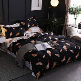 Bedding Sets 3 Piece Set Feather House Decor Duvet Cover Flight Feathers Animal Skin Theme Print A Decorative With Pillowcase