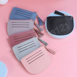 Fashion Women Mini Card Holder Wallet Bank ID Credit Card Holders Zipper Wallets Protects Case Tassel Coin Purse