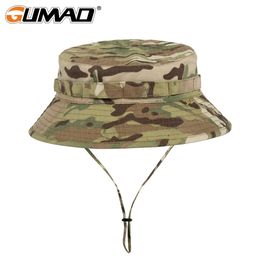 Outdoor Hats Breathable Tactical Fishing Sun Hat Camouflage Military Adjustable Bucket Hiking Hunting Sports Sun-proof Men Panama Cap 221107