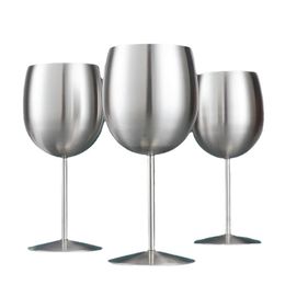 500ml Silver Stainless Steel Cocktail Glasses Goblet Wine Glass Unbreakable Wedding Party Drinkware