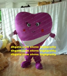 Valentine's Day Purple Heart Mascot Costume Adult Cartoon Character Outfit Suit Start Business Soliciting Business zz7728