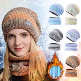 Ball Caps Cycling Earmuffs Warm Hat Flocking Thermal Scarf Winter Womens Knitting Baseball