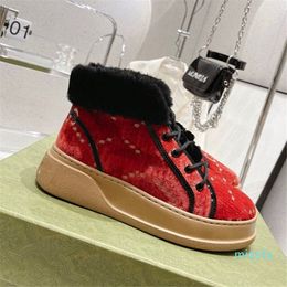 Winter Wool Snow Boots High top Ankle Boots Warm Fashionable Women Shoes