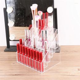 Storage Boxes Lipstick Plastic Box Desktop Bathroom Bedroom Dressing Table Cosmetic Make Up Brush Lip Gloss Oil Clamshell Organiser