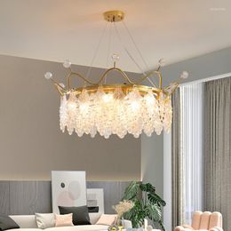 Chandeliers Nordic Chandelier Light Crown Crystal Led For Living Room Kids Bedroom Dining Hanging Lamp Christmas Deco