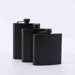 Hip Flasks 6oz/7oz/8oz Flask Leak-proof Convenient Stainless Steel Matte Black Whiskey For Outdoor