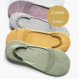 Socks Hosiery Women Socks Slippers 2021 Spring Summer New Fashion Cotton Girl's Candy Color High Quality Non-slip Invisible Socks For Female T221102