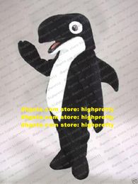 Lovely Black Sea Animal Whale Cetacean Mascot Costume Adult Cartoon Character Outfit Suit Closing Ceremony Grad Night zz7741