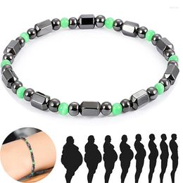 Bangle Healthy Care Energy Magnetic Bracelets Unisex Black Gallstone Weight Loss Bracelet Slimming Magnet Therapy Jewellery