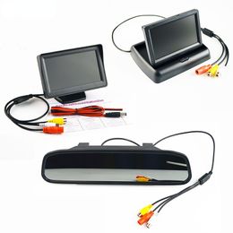 LCD Car Monitor 4.3 5 Inch TFT Display Desktop Foldable Mirror Video PAL NTSC Auto Parking Rearview Backup