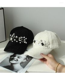 Ball Caps 202210-shi Drop Ins Fashion Original Design Imitation Lambs Wool Rhinestone Lady Baseball Hat Women Leisure Visors Cap