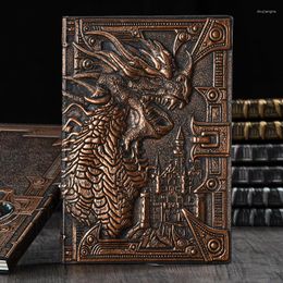 Notebook European Retro 3D Three-dimensional Dragon Thickened Pu Embossed Notepad Diary Business Gift Office Supplies
