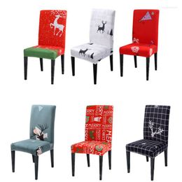 Chair Covers Christmas Banquet Stretch Seat Cover Polyester Dining Room Party Printed Slipcovers Restaurant El Home Decor