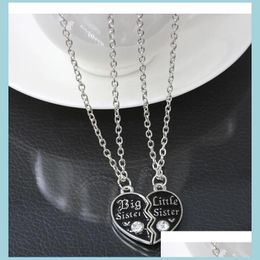 Pendant Necklaces Necklace For Women Sweet Family Jewelrybff Cute Broken Heart Style Big Sister Middle Little Best Pendant Drop Deli Dhmsk