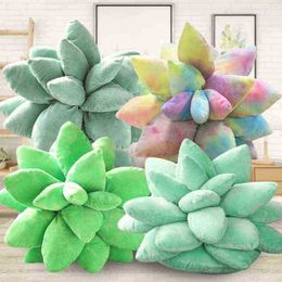 Lifelike 2545Cm Succulents Plush Hugs Soft Doll Beautiful Creative Floral Cushion Chair Cushion For Girls kids Gift J220729