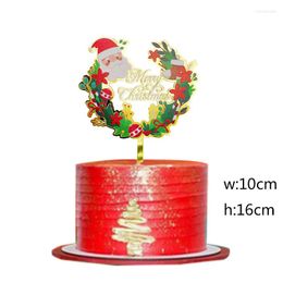 Festive Supplies 5pcs Acrylic Cake Topper Christmas Decoration Party Cupcake Kids Gifts Decorations Year