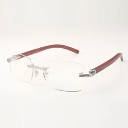 Wooden glasses frames 0286O with natural original wood sticks and 56mm clear lenses 0286