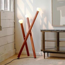 Floor Lamps Tripod Wooden Lamp Luminaire Bedroom Lights Industrial Modern Design