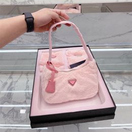 Cosmetic Bags Cases Luxury Designer Shoulder Lady Rabbit Handbag Cross body Totes Fashion Plush Bag-Scarf-Hat Three piece set