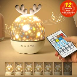 Other Home Garden Starry Sky Projector Night Light With BT Speaker Remote Controller Rechargeable Rotate LED Lamp Colourful Star Kids Baby Gift 221108