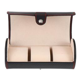 Watch Boxes & Cases Travel Organizer Portable 3 Slots Display Box Vintage Roll198J