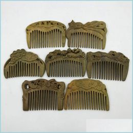 Other Home Decor Handmade Carved Natural Sandalwood Hair Comb Wide Tooth Antistatic No Snag Wooden Combs For Men Women Home Decor Dr Dhcd3