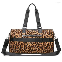 Duffel Bags Women Leopard Shoulder Bag Foldable Travel Folding Large Capacity Handbags For Sports Fashion Women's 2022 Trend