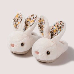 Winter Children's Cute Rabbit Plush Home Indoor Shoes Furry Kids Baby Boys Girls Cotton Slippers
