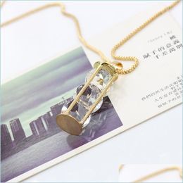 Pendant Necklaces Long Necklaces Simple Design Women Sweater Chain Zircon Necklace Drop Delivery Jewellery Pendants Dhnjp