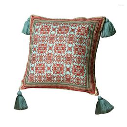Pillow 45x45/50x30cm Ethnic Style Tassel Embroidered Pillowcase Sofa Back Cover Decorative Fringes Case Home Decor