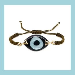 Charm Evil Eye Bracelet for Women Trendy Turkish Jewellery Bohemian Friendship Psera Braided Rope Bracelets in Bk Drop Delive Dhmek