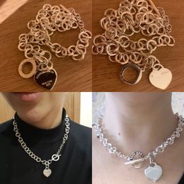 Necklaces 925 Silver LOVE tag Necklace Bracelet Jewellery Set womens Birthday Gift designer Heart Jewellery Wedding Statement Pendant bracelets