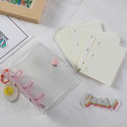 Creative Kawaii Cute Transparent 3 Hole Mini Loose-leaf Hand Book Student Portable Notebook Binder School Office Stationary